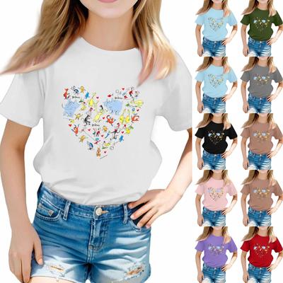 Toddler Boy And Girl T-Shirts Kids Top Girls Printed Short Sleeved T-shirt