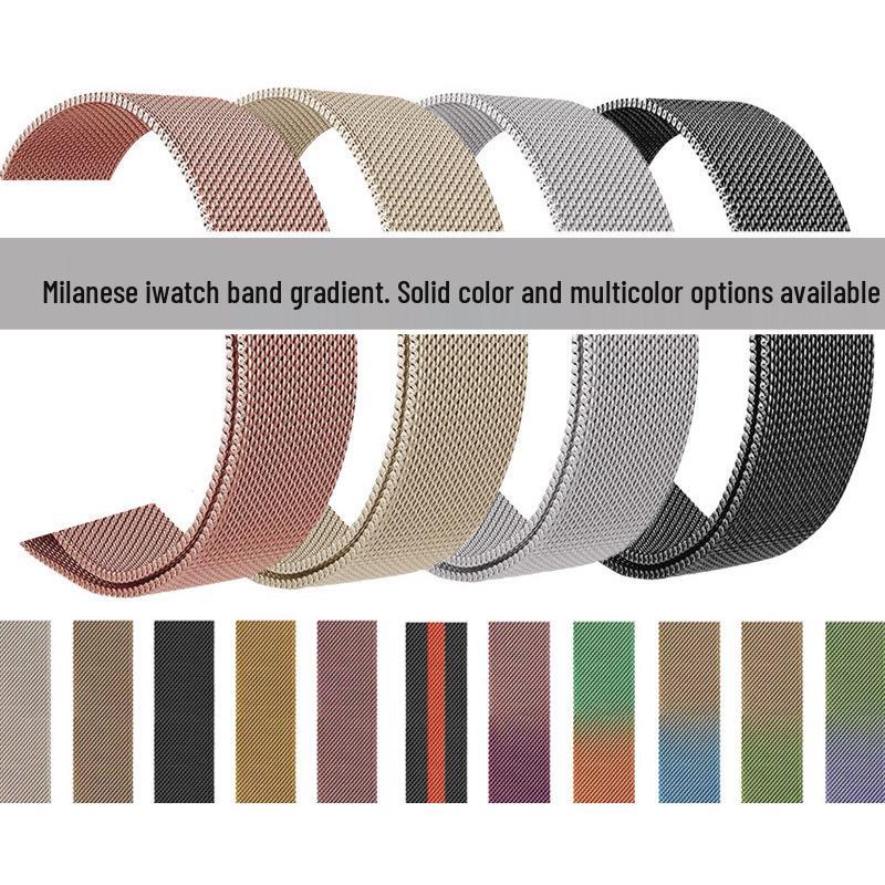 Compatible Stainless Steel Milanese Magnetic Band for Apple Watch Series 1-9 & SE.