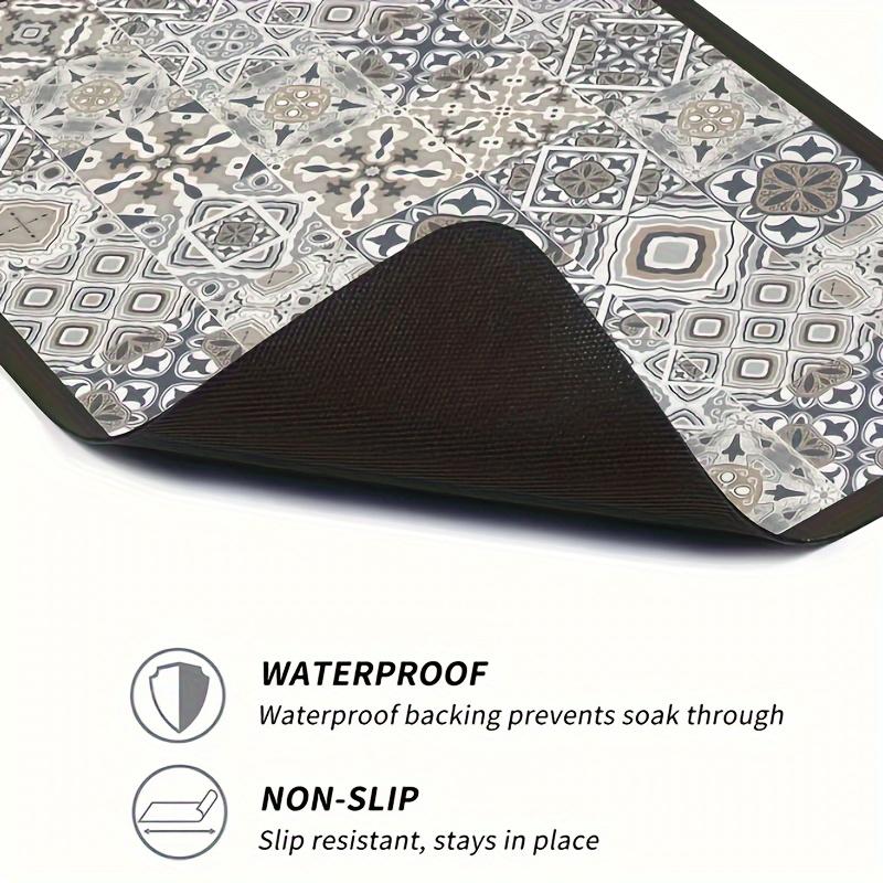 1/2pcs Bohemian Vintage Kitchen Rug, Water-Absorbent Anti-Slip Diatomaceous Earth Mat, Bathroom Door Mat Home Decor