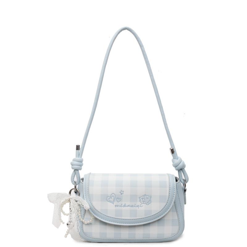 Uma Bolsa de Ombro Pequena Xadrez Elegante, Uma Bolsa Transversal Versátil Elegante para o Dia a Dia