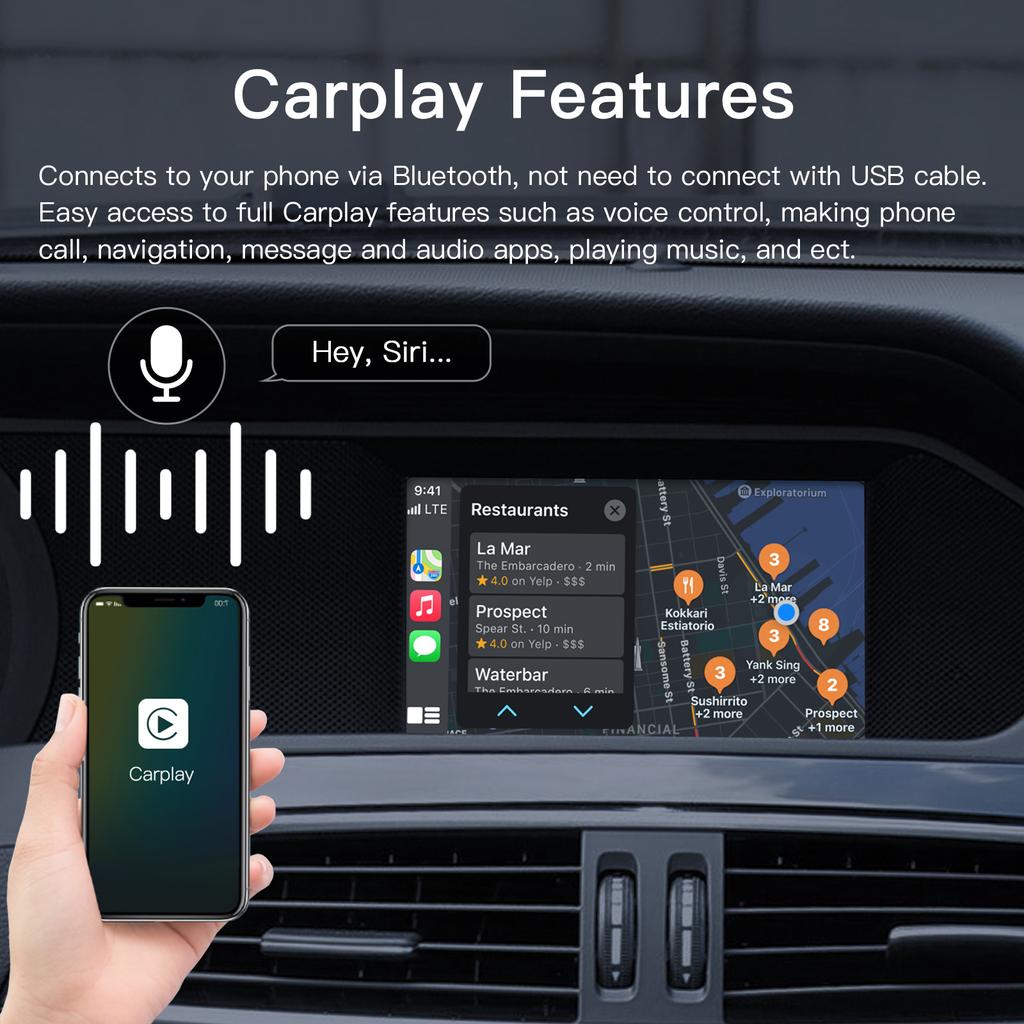 Wireless Carplay Android Auto For M-ercedes Ben-z A B C E CLA GLA GLK ML NTG4.5 System Becker Interface Module Navigation
