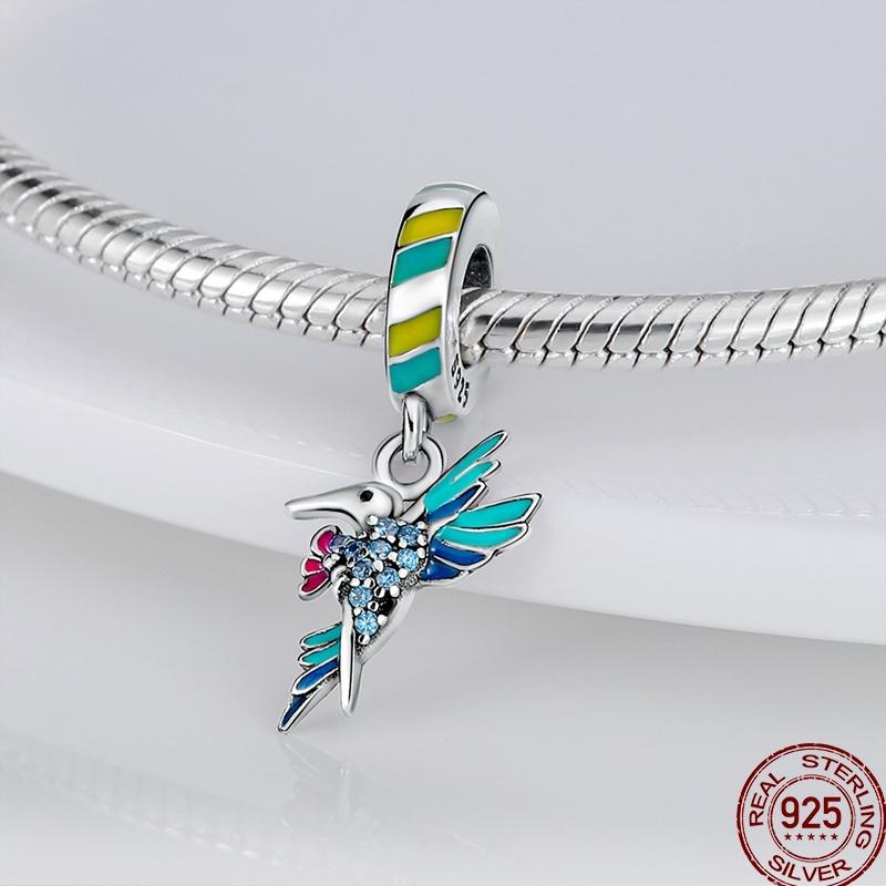 Copper Metal Bird Flying Wings Bee Plant Insect Colored Zircon Charm Bead Component Bead Components Ideal Designed For 3MM Authentic Original
