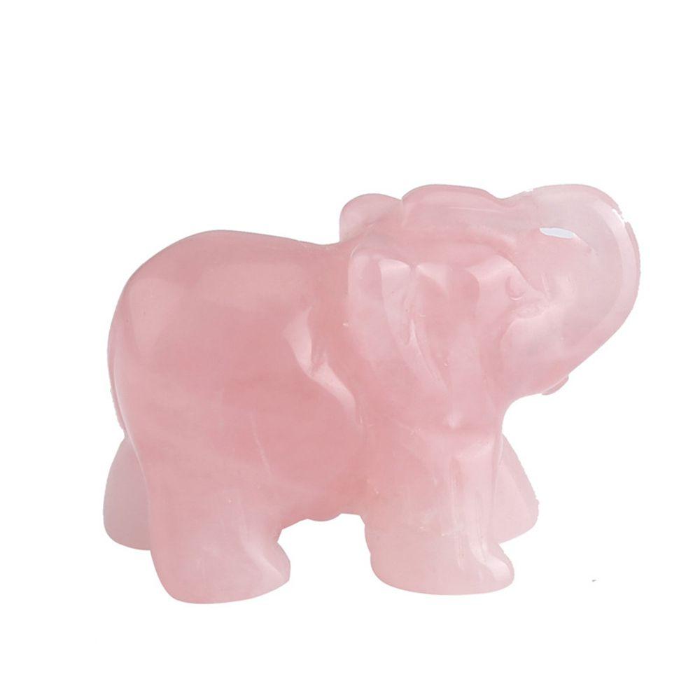 Decor Amethyst Obsidian Rose Quartz Small Decoration Stone Crafts Christmas Present Elephant Statue