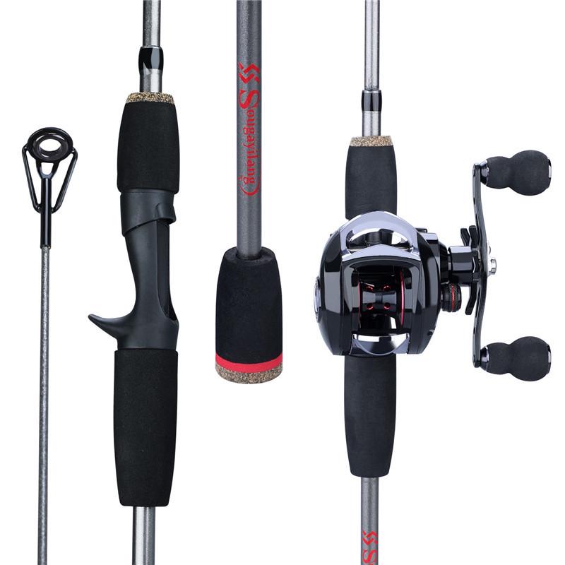 SOUGAYILANG Kombinace rybářského prutu a navijáku 5dílný Rybářský prut s 18+1BB rybářským navijákem pro nářadí na lov kaprů