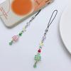 Christmas Tree Beaded Phone Chain Pendant Cute Beaded Mobile Phone Keyring Camera Hanging Decoration Xmas Gifts