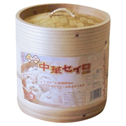 Ichihara Woodworks CS15-2S Mini Chinese Steamer, 2-Tier Set, 15cm Diameter