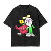 Apple And Onion Woman Men Cotton Washed Hot Stamping Print TShirt Harajuku Cotton Tshirt Mens Summer Short Sleeve Tees