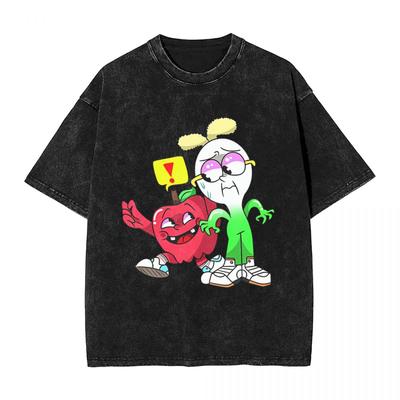 Apple And Onion Woman Men Cotton Washed Hot Stamping Print TShirt Harajuku Cotton Tshirt Mens Summer Short Sleeve Tees