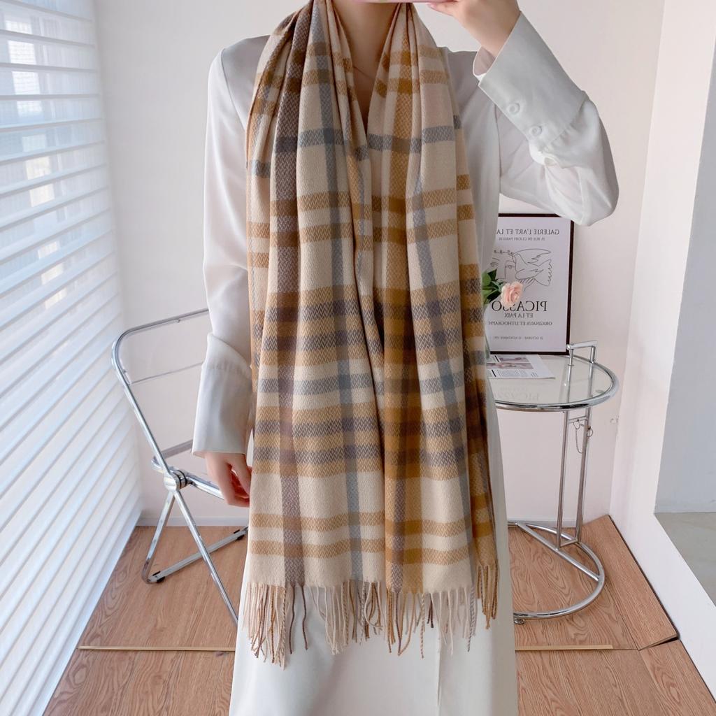 Women's Cashmere-like Plaid Scarf - Soft, Warm, and Perfect for Autumn/Winter