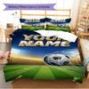 Name Custom Soccer Pattern Bedding Set Quilt Cover Pillowcase Home Decor Gift (1 * Duvet Cover + 2 * Pillowcase, Without Core)