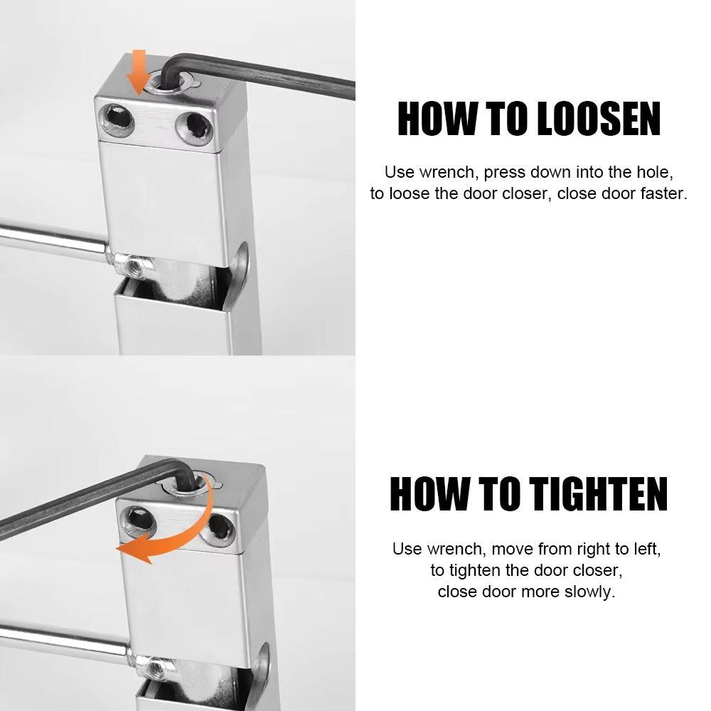 Aluminum Zinc Zinc Alloy Door Closing Device Adjustable Speed Spring Tension Door Closer  Security Doors