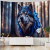 Animal oil painting tapestry, tiger lion elephant wolf, art decoration, wall hanging, hippie, home background cloth, bedroom
