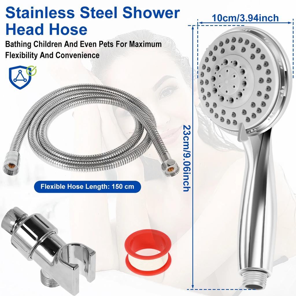 Shower Heads 5 Modes Adjustable High Pressure Showerheads Handheld with 5ft Hose for Universal Bathroom Shower Accessories New