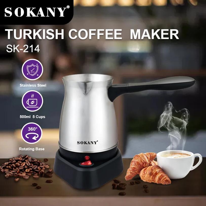 Portable Turkey Coffee Maker Italian Mocha Pot Coffee Tea Milk Heating Cooker Greek Turkish Coffee Machine for Household Office