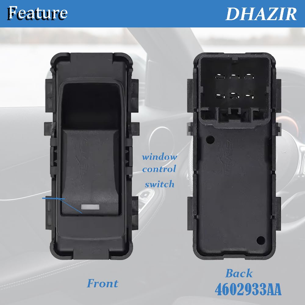 4602933AA Power Window Switch Rear Left Side 6 PINS Fit for Jeep Grand Cherokee Sebring Dakota Patriot Compass Commander Durango Avenger Caliber