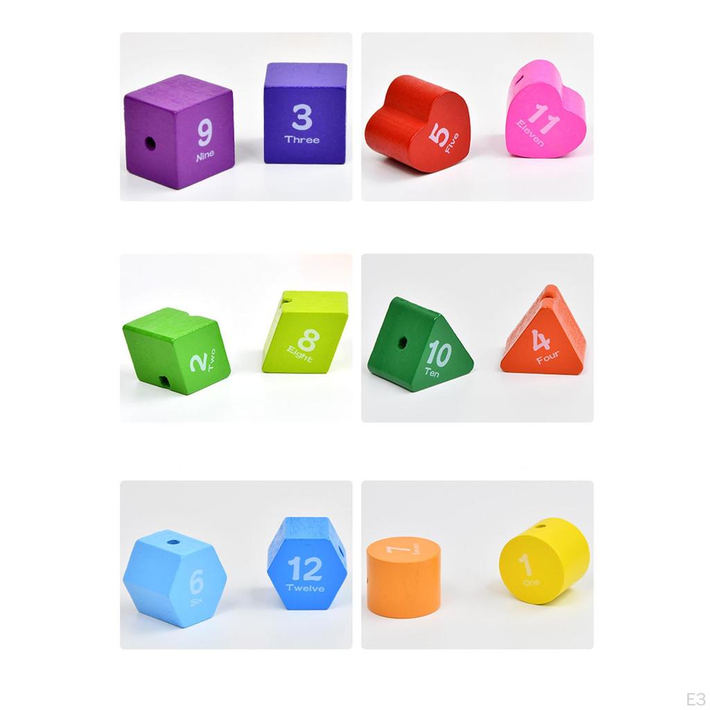 Wooden Clock Toys Fine Motor Skills Educational Toy Activities Board Lacing Threading