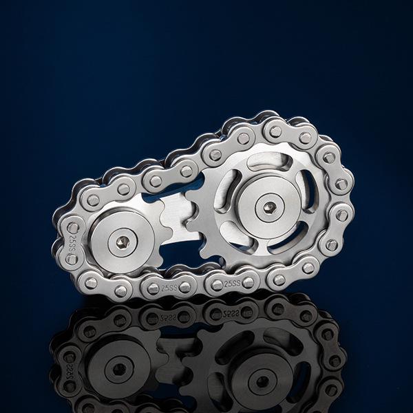 Nine-Tooth Pure Copper Metal Alloy Gear-Linked Fidget Spinner Ferris Wheel with 34-Gear Rubik's Cube Design
