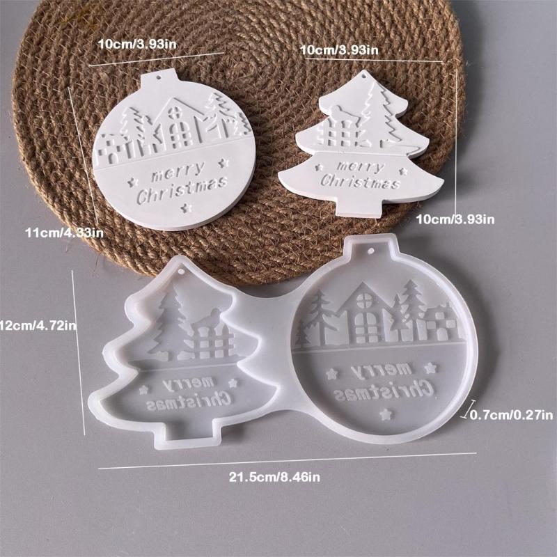 Holiday Ornament Silicone Mould Round Heart Shape Crafting Supplies for Candle Soap Baking Projects
