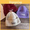Letter Embroidery Fashion Neutral Casual Warm Knitted Hat For Autumn And Winter