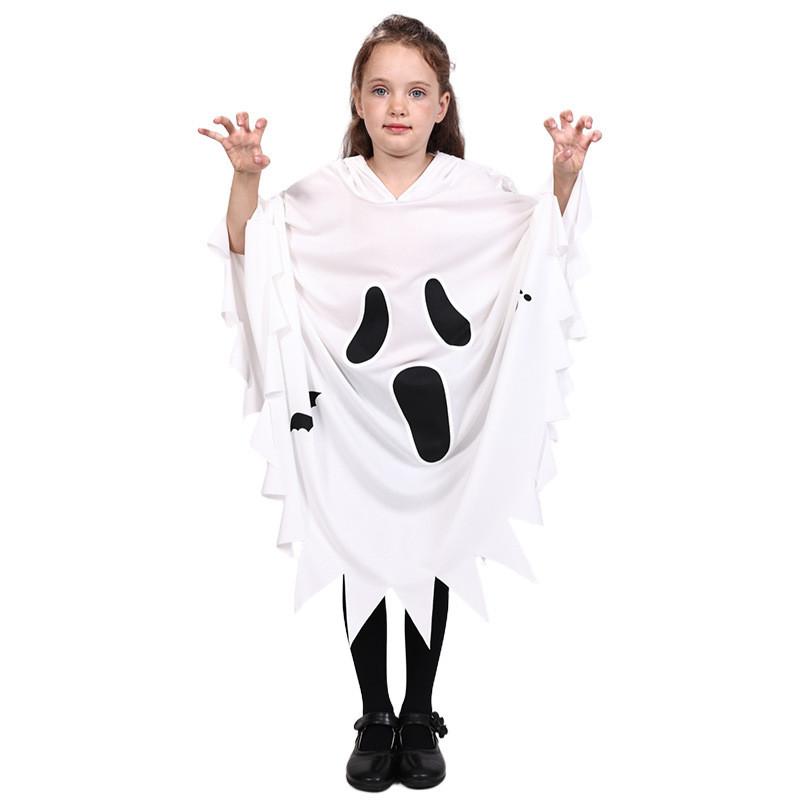 Children Ghost Skeleton Cape With Night Glow For Theater And Cosplay
