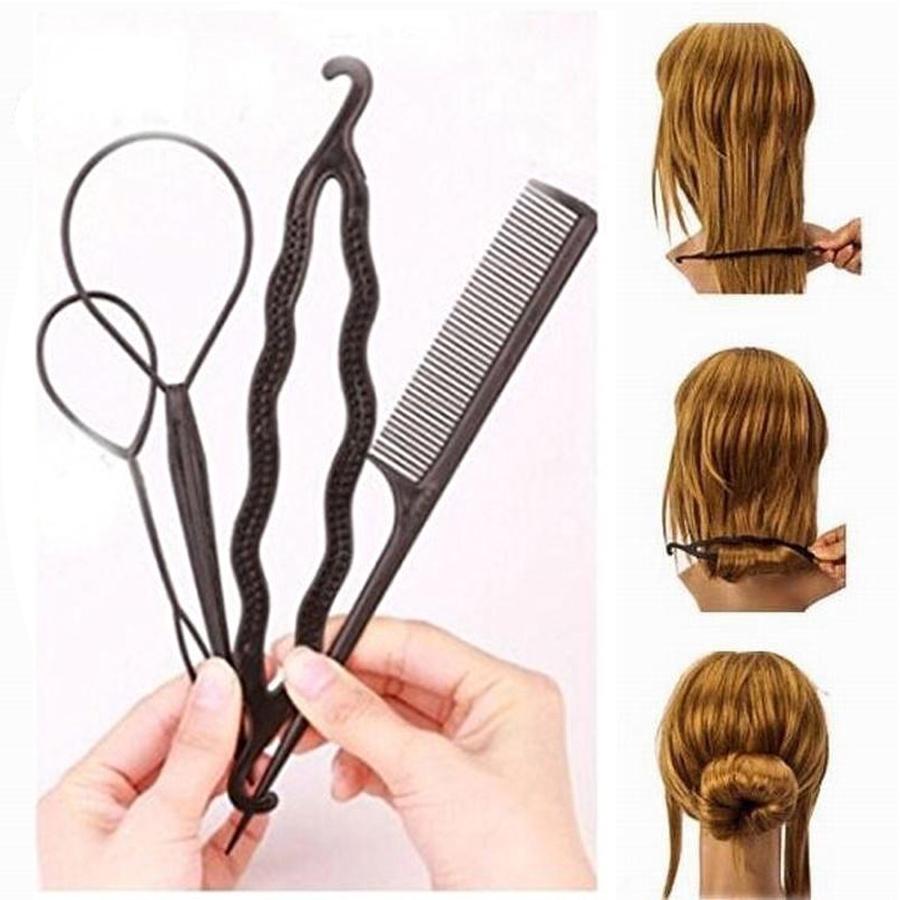 Woyao2] 2Pcs/Set Hair Styling Tools Clip Bun Maker Hair Twist Braid Ponytail Accessories Boutique I.95192523