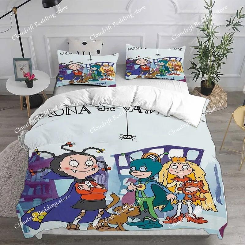 Cartoon Mona the Vampire Anime Bedding Sets Comforter Quilt Bed Cover Duvet Cover Pillow Case Kids Adult Size