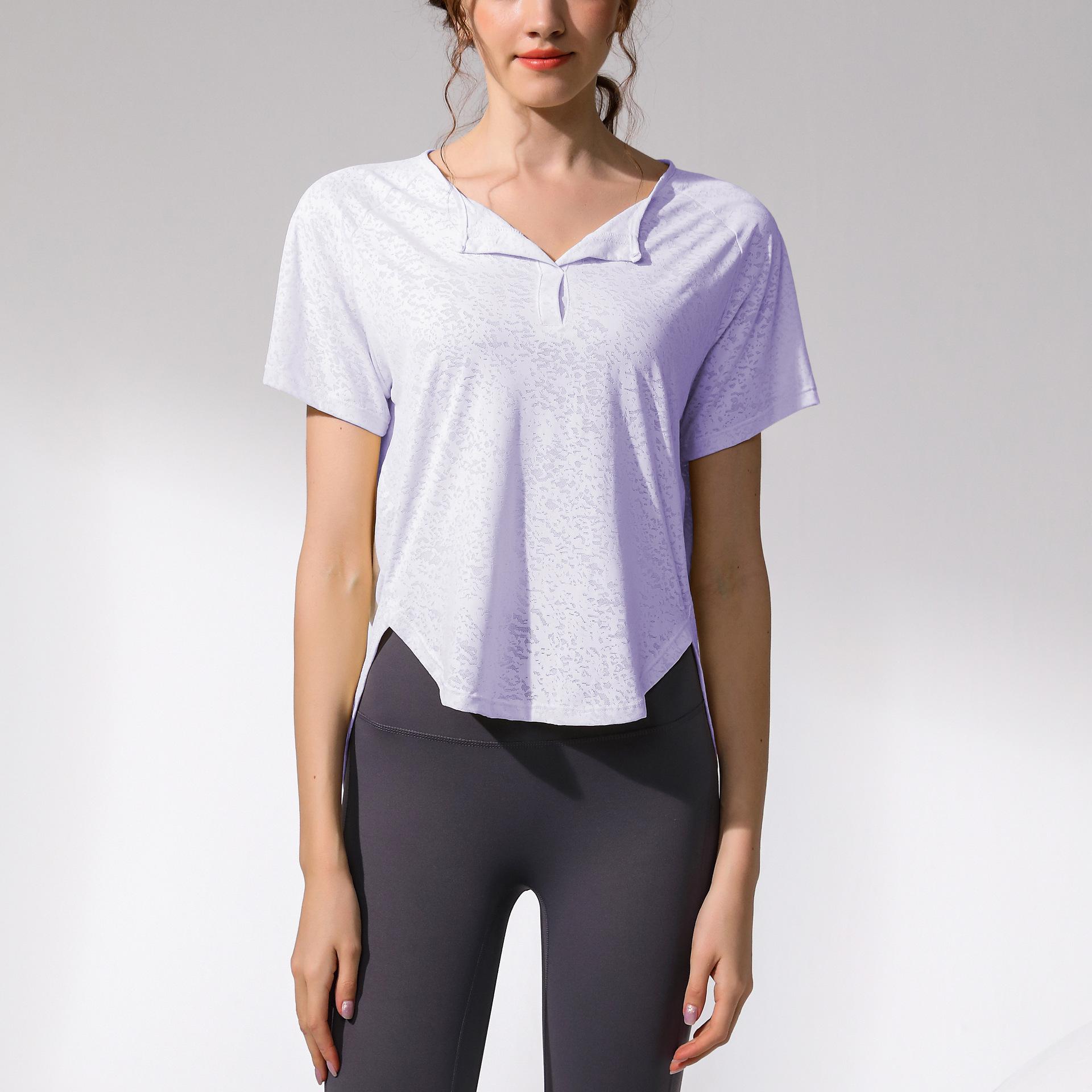 

Женские летние футболки для йоги с V-образным вырезом: Крутые, свободные, дышащие, облегающие шорты для бега и фитнеса