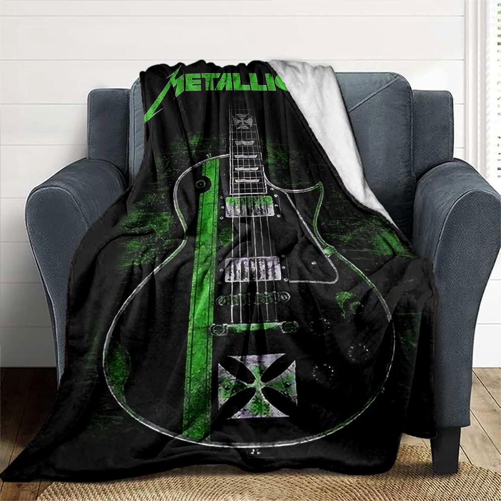 1pc Dragon guitarThemed Blanket Soft Flannel All Season Cozy Throw with Bold Graphic Print, Travel, or Holiday Gift for Family & Friends