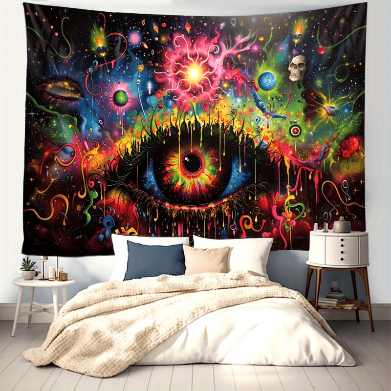 VIKAMA psychedelic eye tapestry bedroom studio Milky Way wall hanging living room bedroom wall decoration home decoration