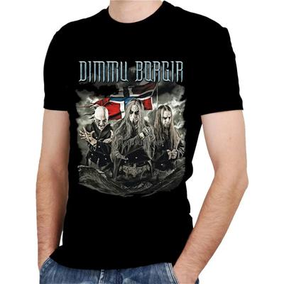 Rock Band T-Shirt  Cheap Tee Shirts Short Dimmu Borgir Band Black Rock T-Shirt Shirt Rock Tee Men Printed O-Neck Tee