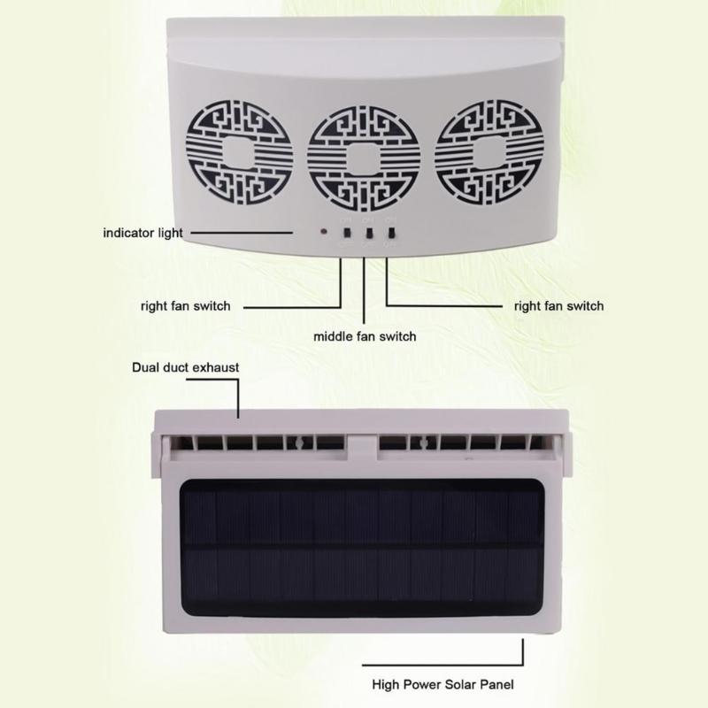 Car Cooler Front Rear Window Radiator Auto Air Vent Fan Radiator Cooling System USB Charging Solar Powered Ventilator