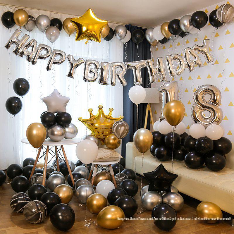 18th Birthday Party Decorations: Balloons & Background Wall Props for Boys & Girls