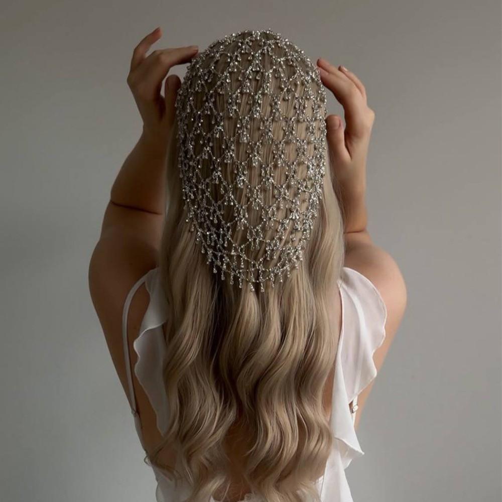 Bar Mitzvah Crown Hair Hoop Head Chain Net Shape Cap Head Chain  Hair Jewelry