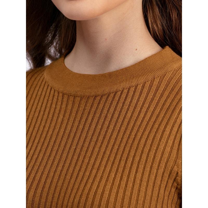 Autumn and Winter Women's Dress Knitted Long-sleeved Solid Color Slim Bottoming Dress Inside The Fashion A-line Skirt