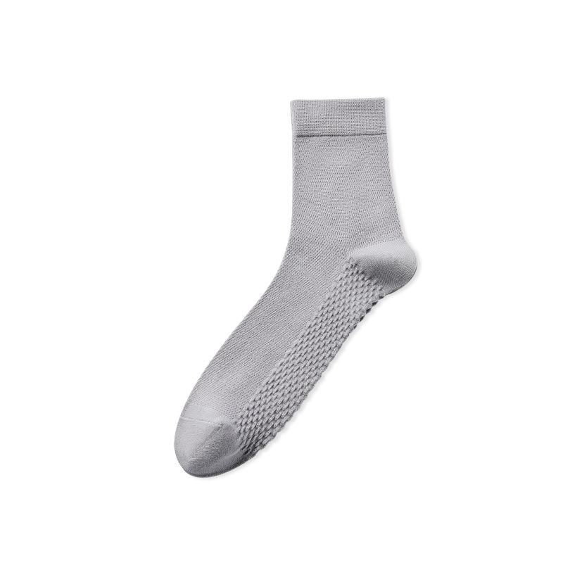 Pure Cotton Mid-tube Socks, Anti-odor and Antibacterial Socks, Sweat-absorbing, Men's Summer Business Casual Sports Mesh, Spring and Autumn Styles
