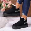 Thick Plush Platform Snow Boots for Women Winter Warm Fur Cotton Padded Shoes Woman Faux Suede Slip on Ankle Botas De Mujer
