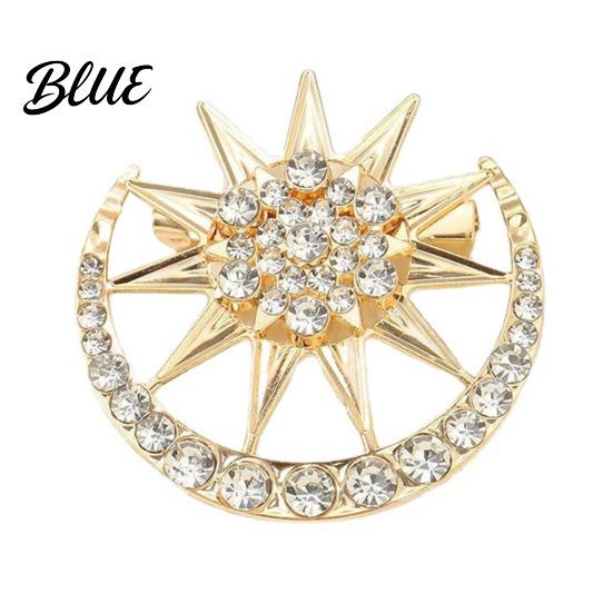 Exquisite Craftsmanship Brooch Zinc Alloy Pin Moon Star Shape Lapel A