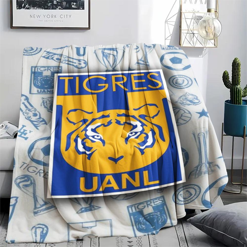 1PC Tigres UANL Print Flannel Blanket, High quality Comfortable for All Seasons, Home Decor, Warmth and Comfort, Perfect for Christmas Gifts219