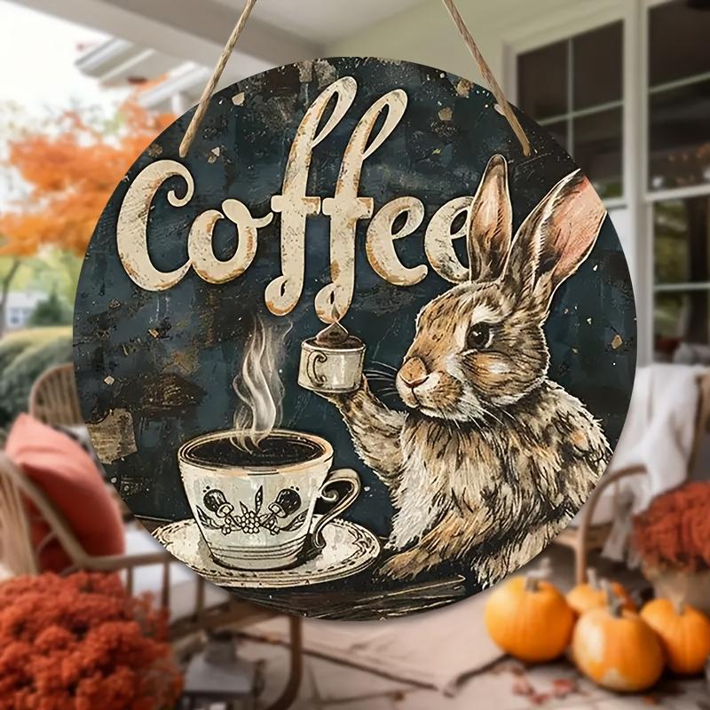2D Flat Rabbit Break Wooden Wall Decor - Vintage Wooden Sign Wall Art, Nurseries,Restaurant Shop Wall Decor,Wooden Decor for Bedroom