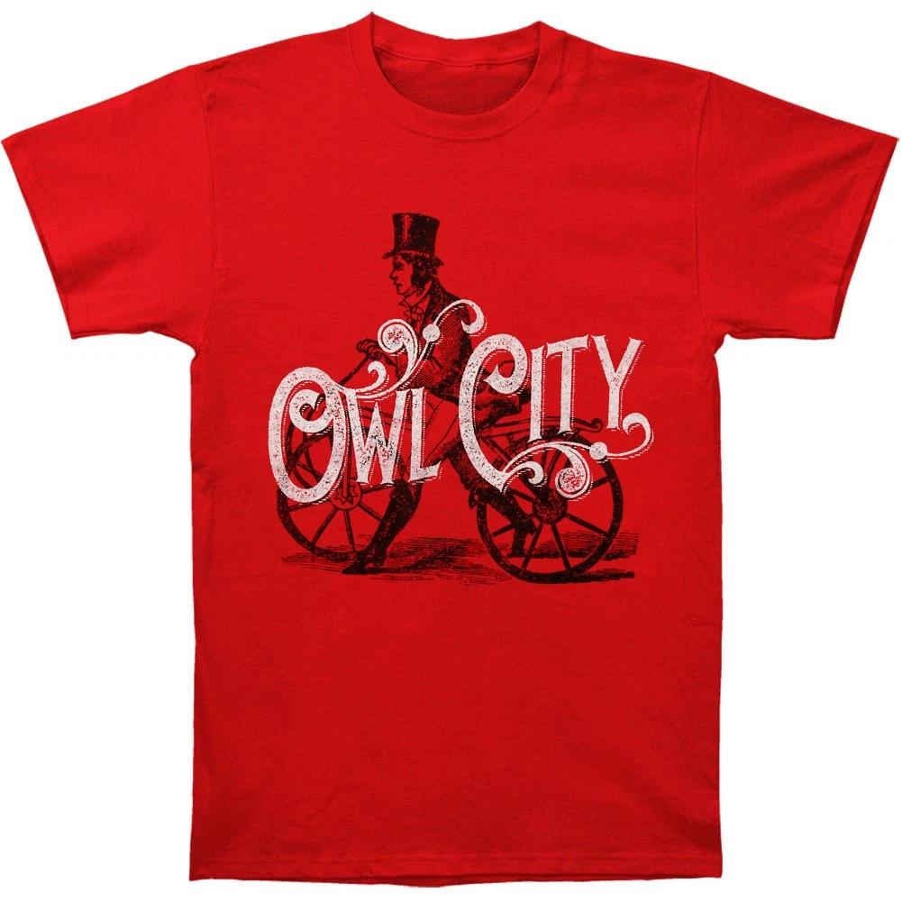 Men s Owl City Bicycle Slim Fit T-shirt XX-Large Red S