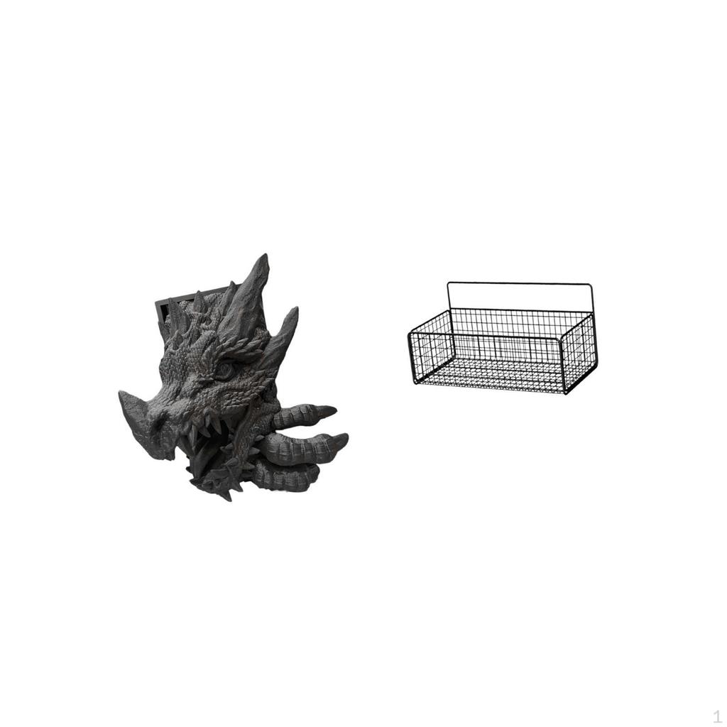 Metal Dragon Bookend Wall Organizer Decorative Book Holder for Bookshelf Living Room Kitchen