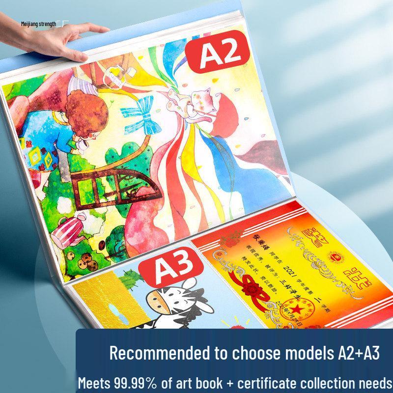 Kunst- und Skizzenkollektion für Kinder: 2 Fotoalben, Aufbewahrung für Zeichnungen, Klammern für Papier/Poster, 3 Malbücher