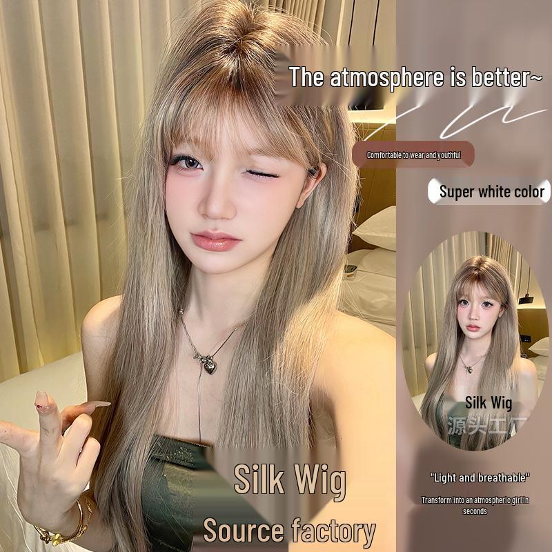 Silk Happy Women's Chocolate Gradient Wig - New Style Daily Natural Full Head Wig