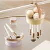 2-in-1 Makeup Brush Cleaner Bowl Dustproof Cosmetic Brush Hang Drying Holder  Powder Puff Cleaning