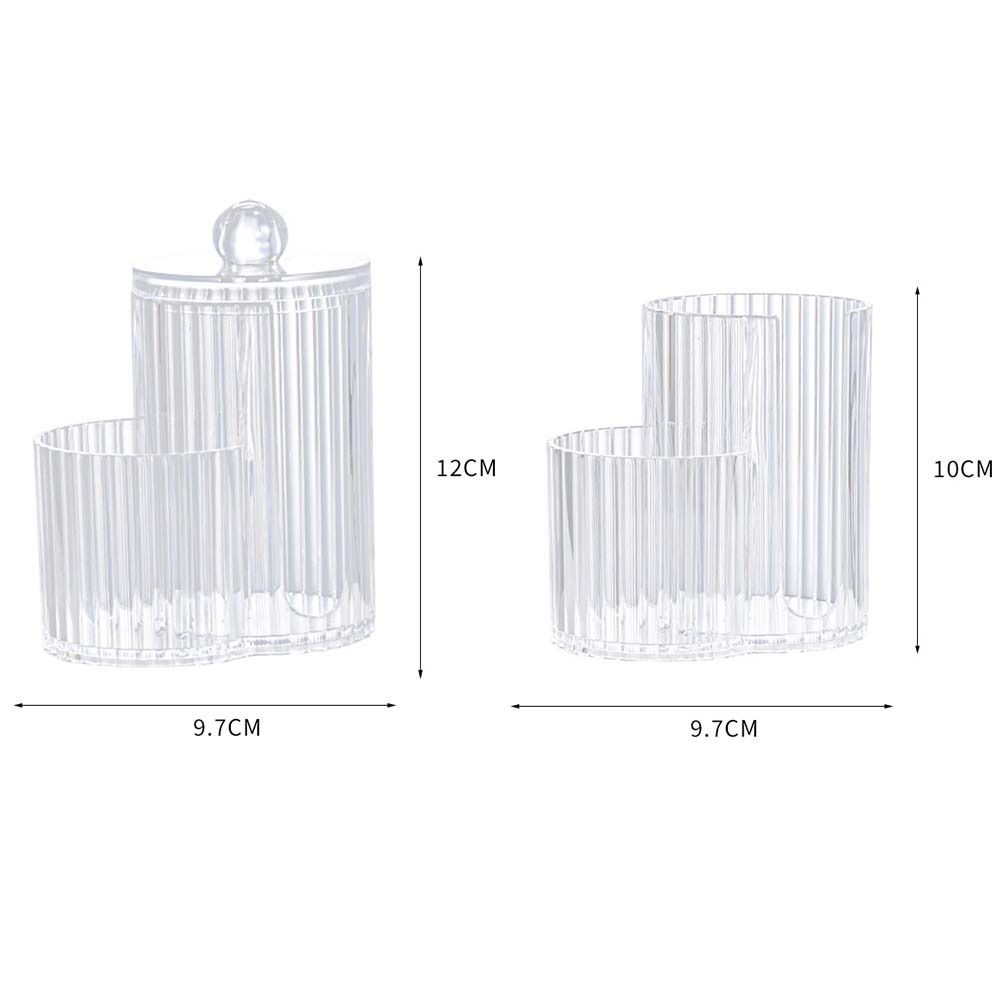 2-in-1 Makeup Pad Organizer Dustproof Floss Picks Holder for Vanity Countertop