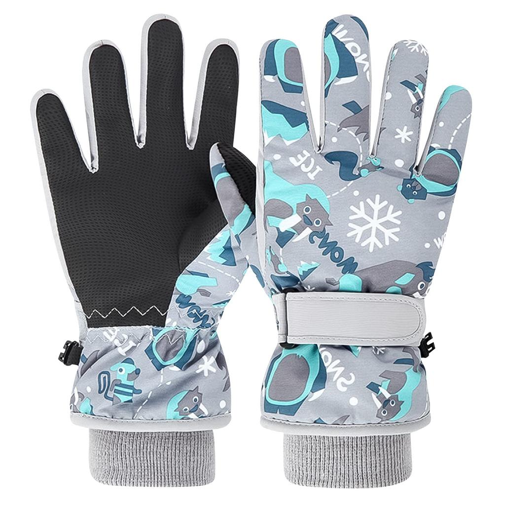 Pnvruy Ski Gloves for Winter Snow Fleece for Boys and Perfect for Snow and Outdoor Activities S Kids, Gloves, 5-Layer Insulation, Water-Repellent,