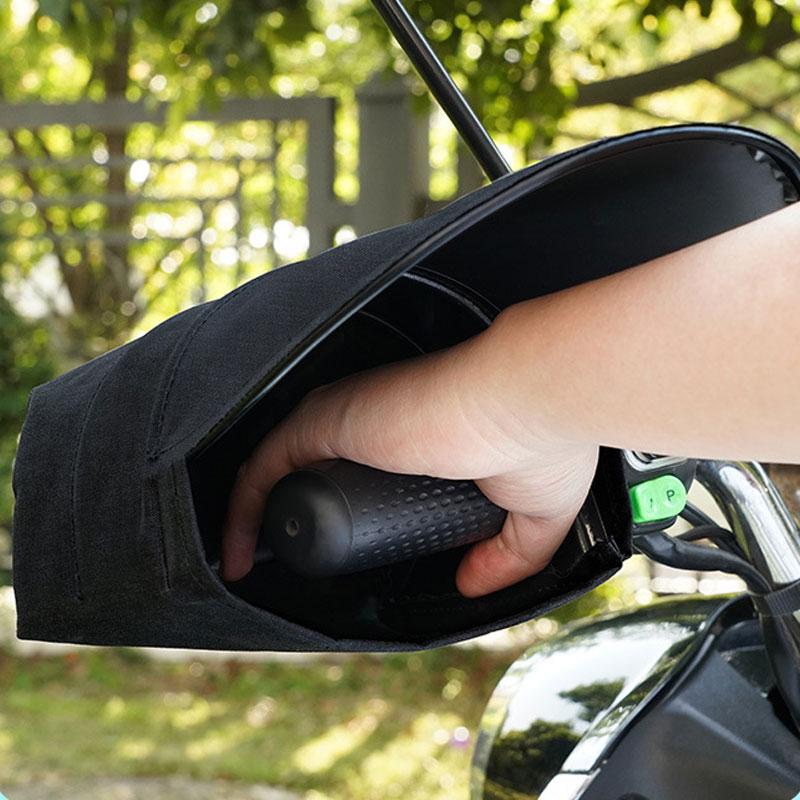 Black Electric Sunscreen Gloves Cover Night Reflective Motorcycle Bicycle Glove PU Waterproof Windproof Breathable Handle Cover