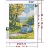 5d DIY Diamond Painting Cross Stitch Blue Bus Scenery Diamond Embroidery Mosaic Full Round Drill Home Decor