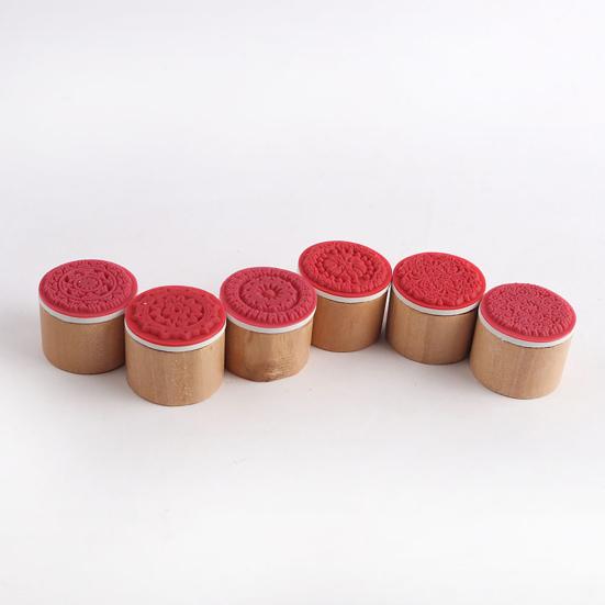 6ks inovativní razítko s širokým použitím opakovaně použitelné kompaktní razítko s květinovým vzorem pro každodenní použití