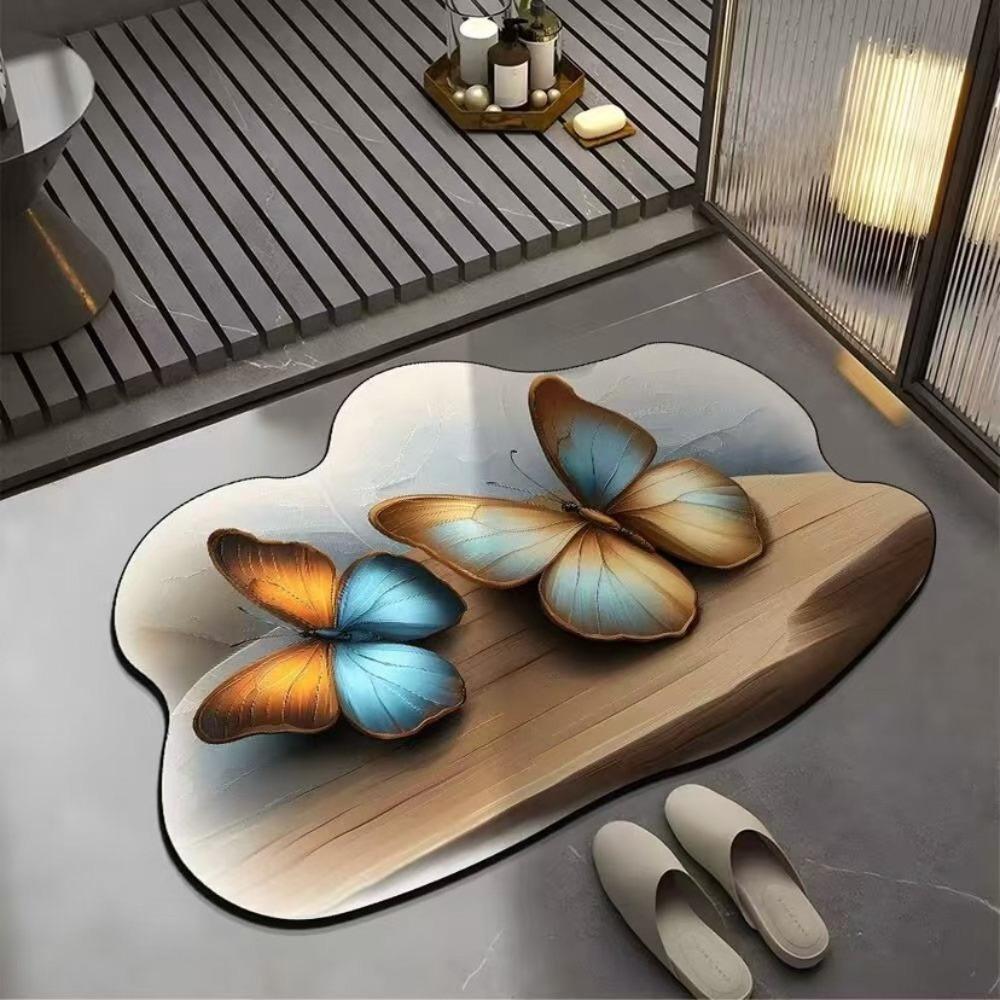 New Visual 3D Flower Carpet Quick-Drying 40x60cm Floor Mat Water Absorbing Door Gasket Home Bathroom Living Room